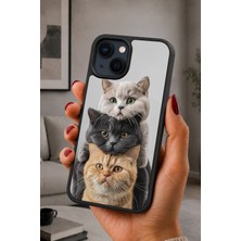 BG AKSESUAR iPhone 14 Plus Uyumlu Kedikulesi Desenli Kamera Korumalı Darbelere Dayanıklı Kılıf