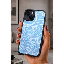 BG AKSESUAR iPhone 15 Uyumlu Mavidalga Desenli Kamera Korumalı Darbelere Dayanıklı Kılıf