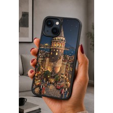 BG AKSESUAR iPhone 14 Plus Uyumlu Galata Desenli Kamera Korumalı Darbelere Dayanıklı Kılıf