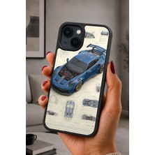 BG AKSESUAR iPhone 14 Plus Uyumlu Porsche Desenli Kamera Korumalı Darbelere Dayanıklı Kılıf