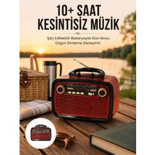 Bluetooth Hoparlör Ahşap Renk Vintage Işıklı Nostaljik Radyo Fm Ahşap Görünümlü Yeni Nesil - Lisinya
