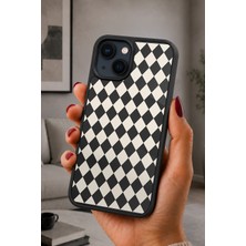 BG AKSESUAR iPhone 15 Uyumlu Argyle Desenli Kamera Korumalı Darbelere Dayanıklı Kılıf