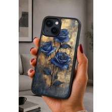 BG AKSESUAR iPhone 15 Uyumlu Mavigül Desenli Kamera Korumalı Darbelere Dayanıklı Kılıf