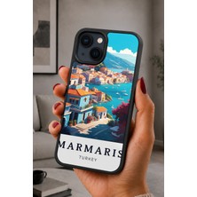 BG AKSESUAR iPhone 14 Plus Uyumlu Marmaris Desenli Kamera Korumalı Darbelere Dayanıklı Kılıf