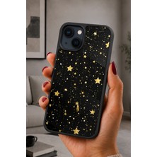 BG AKSESUAR iPhone 14 Plus Uyumlu Altınyıldız Desenli Kamera Korumalı Darbelere Dayanıklı Kılıf