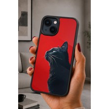 BG AKSESUAR iPhone 14 Plus Uyumlu Kedigil Desenli Kamera Korumalı Darbelere Dayanıklı Kılıf