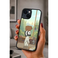 BG AKSESUAR iPhone 15 Uyumlu Ayılar Desenli Kamera Korumalı Darbelere Dayanıklı Kılıf