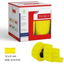 Tanex Sarı Ücret Etiketi 12x21mm - 24'li Paket