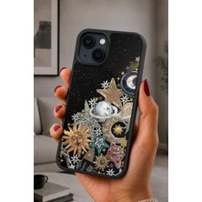 BG AKSESUAR iPhone 13 Mini Uyumlu Uzay Desenli Kamera Korumalı Darbelere Dayanıklı Kılıf