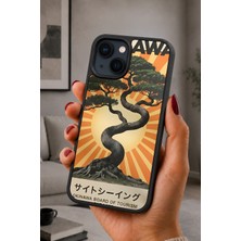 BG AKSESUAR iPhone 15 Uyumlu Bonsai Desenli Kamera Korumalı Darbelere Dayanıklı Kılıf