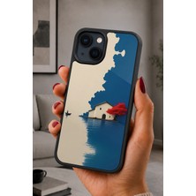 BG AKSESUAR iPhone 14 Plus Uyumlu Mavideniz Desenli Kamera Korumalı Darbelere Dayanıklı Kılıf