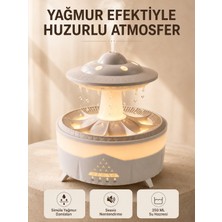 Ufo Tasarımlı 350 ml Hava Nemlendirici Renkli Ortam Işığı Yağmur Efektli Difüzör - Lisinya