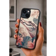 BG AKSESUAR iPhone 14 Plus Uyumlu Sürüngen Desenli Kamera Korumalı Darbelere Dayanıklı Kılıf