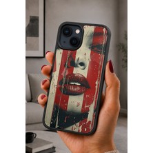 BG AKSESUAR iPhone 14 Plus Uyumlu Dudak Desenli Kamera Korumalı Darbelere Dayanıklı Kılıf