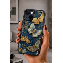 BG AKSESUAR iPhone 15 Uyumlu Kelebek Desenli Kamera Korumalı Darbelere Dayanıklı Kılıf