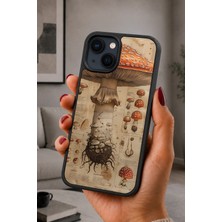 BG AKSESUAR iPhone 15 Uyumlu Mantar Desenli Kamera Korumalı Darbelere Dayanıklı Kılıf