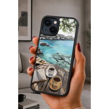 BG AKSESUAR iPhone 14 Plus Uyumlu Kıyı Desenli Kamera Korumalı Darbelere Dayanıklı Kılıf