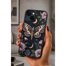 BG AKSESUAR iPhone 15 Uyumlu Moth Desenli Kamera Korumalı Darbelere Dayanıklı Kılıf