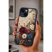 BG AKSESUAR iPhone 15 Uyumlu Gül Desenli Kamera Korumalı Darbelere Dayanıklı Kılıf