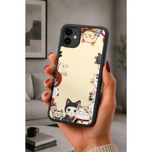 BG AKSESUAR iPhone 12 Mini Uyumlu Manekineko Desenli Kamera Korumalı Darbelere Dayanıklı Kılıf