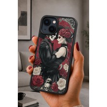 BG AKSESUAR iPhone 14 Plus Uyumlu Kafatası Desenli Kamera Korumalı Darbelere Dayanıklı Kılıf