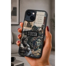 BG AKSESUAR iPhone 14 Plus Uyumlu Stoacılık Desenli Kamera Korumalı Darbelere Dayanıklı Kılıf