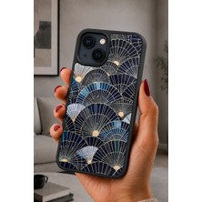BG AKSESUAR iPhone 14 Plus Uyumlu Yelpaze Desenli Kamera Korumalı Darbelere Dayanıklı Kılıf