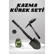 Kazma Kürek Seti Pusulalı Katlanır Portatif Kazma Kürek Seti Çok Fonksiyonlu Katlanabilir - Lisinya