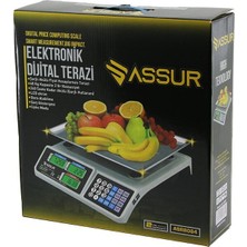 Brader ACS-809T Dijital Karpuz Terazi Tartı 40KG/2GR 7 Ücret Hafızası Büyük Fiş Şarjlı