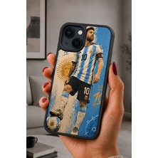 BG AKSESUAR iPhone 14 Plus Uyumlu Messi Desenli Kamera Korumalı Darbelere Dayanıklı Kılıf