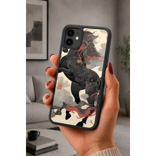 BG AKSESUAR iPhone 12 Mini Uyumlu Horse Desenli Kamera Korumalı Darbelere Dayanıklı Kılıf