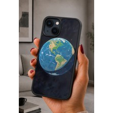 BG AKSESUAR iPhone 14 Plus Uyumlu Yerküre Desenli Kamera Korumalı Darbelere Dayanıklı Kılıf