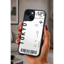 BG AKSESUAR iPhone 15 Uyumlu Uçakbileti Desenli Kamera Korumalı Darbelere Dayanıklı Kılıf