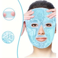 Terapi Jel Yüz Maskesi Soğuk ve Sıcak Boncuklu Ayarlanabilir Maske (Mavi) ( Lisinya )