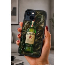 BG AKSESUAR iPhone 14 Plus Uyumlu Jameson Desenli Kamera Korumalı Darbelere Dayanıklı Kılıf