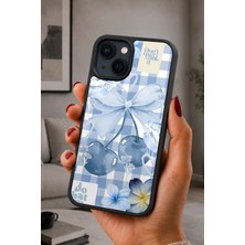 BG AKSESUAR iPhone 15 Uyumlu Mavikiraz Desenli Kamera Korumalı Darbelere Dayanıklı Kılıf