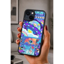 BG AKSESUAR iPhone 13 Mini Uyumlu Yörünge Desenli Kamera Korumalı Darbelere Dayanıklı Kılıf