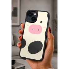 BG AKSESUAR iPhone 13 / 14 Uyumlu Inek Desenli Kamera Korumalı Darbelere Dayanıklı Kılıf