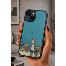 BG AKSESUAR iPhone 15 Uyumlu Tomjerry Desenli Kamera Korumalı Darbelere Dayanıklı Kılıf