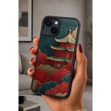 BG AKSESUAR iPhone 14 Plus Uyumlu Çintapınağı Desenli Kamera Korumalı Darbelere Dayanıklı Kılıf