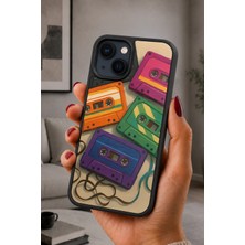 BG AKSESUAR iPhone 15 Uyumlu Mixtape Desenli Kamera Korumalı Darbelere Dayanıklı Kılıf