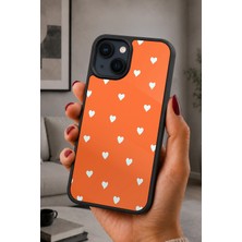 BG AKSESUAR iPhone 14 Plus Uyumlu Turuncu Desenli Kamera Korumalı Darbelere Dayanıklı Kılıf