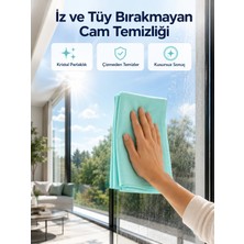 Çok Amaçlı Mikrofiber Cam Bezi Cam Ayna Duşakabin ve Parlak Yüzey Temizlik Bezi - Lisinya