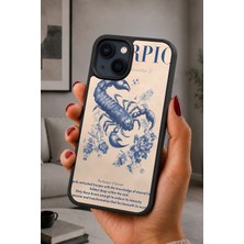 BG AKSESUAR iPhone 15 Uyumlu Scorpio Desenli Kamera Korumalı Darbelere Dayanıklı Kılıf