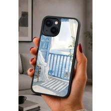 BG AKSESUAR iPhone 14 Plus Uyumlu Balkon Desenli Kamera Korumalı Darbelere Dayanıklı Kılıf