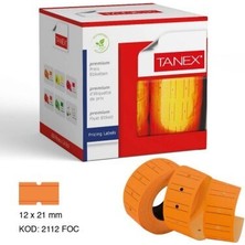 Tanex Turuncu Ücret Etiketi 12x21mm - 24'li Paket