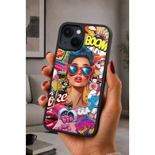BG AKSESUAR iPhone 15 Uyumlu Boom Desenli Kamera Korumalı Darbelere Dayanıklı Kılıf