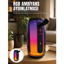 Bluetooth 5.3 Rgb LED Işıklı Taşınabilir Hoparlör USB Tf Kart Aux Destekli - Lisinya