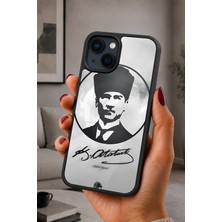 BG AKSESUAR iPhone 13 / 14 Uyumlu Ataturk Desenli Kamera Korumalı Darbelere Dayanıklı Kılıf