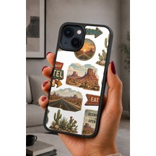 BG AKSESUAR iPhone 15 Uyumlu Route Desenli Kamera Korumalı Darbelere Dayanıklı Kılıf